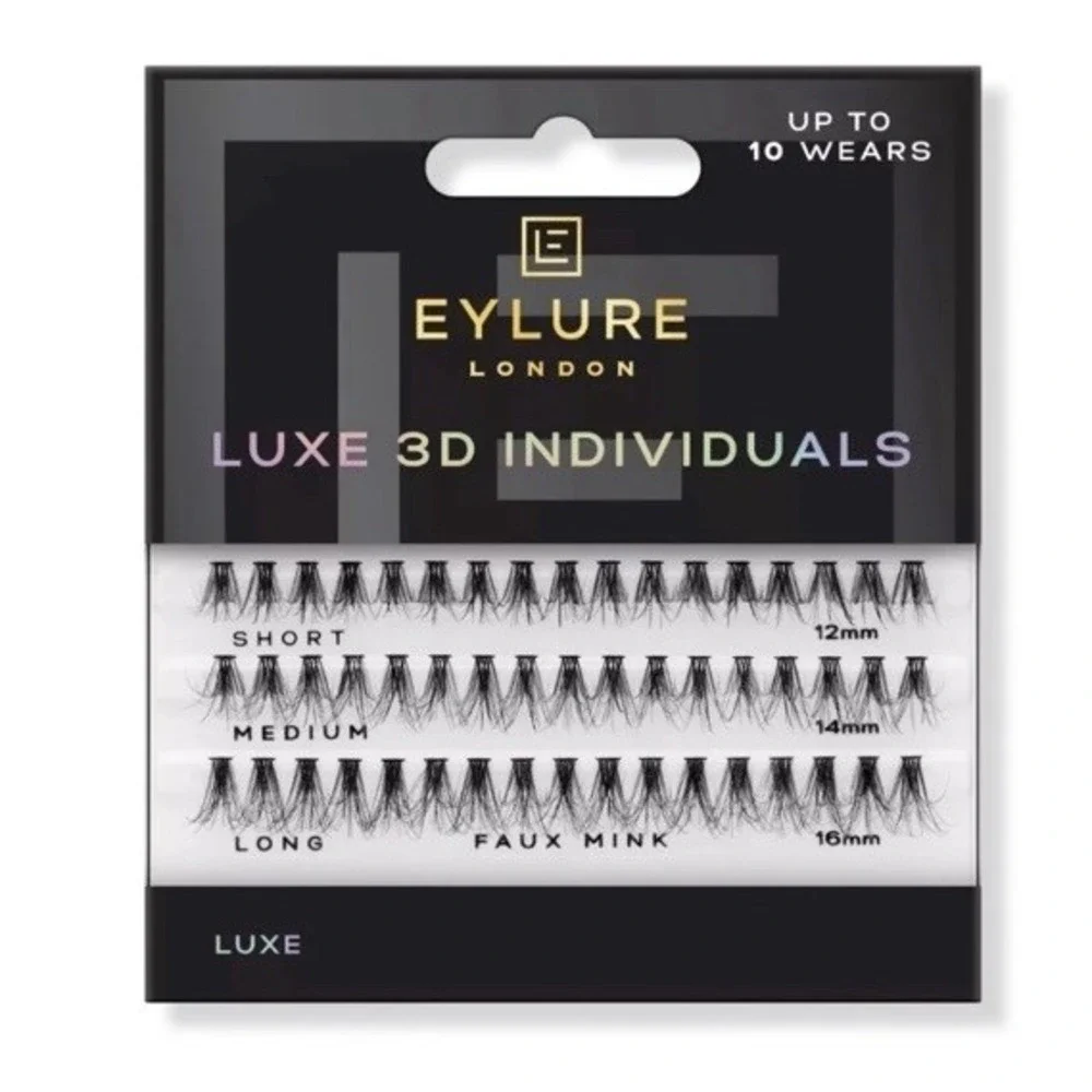 Eylure London Luxe Faux Mink 3D Lashes Individuals Black‎